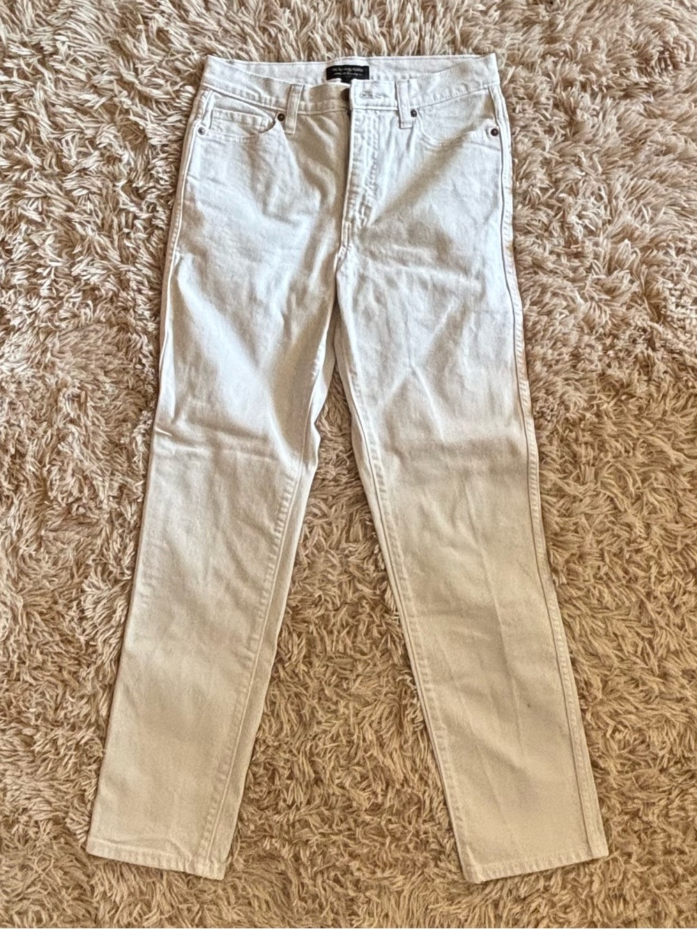 Banana Republic High Rise Straight Fit Pants Cream Beige Size 4/27